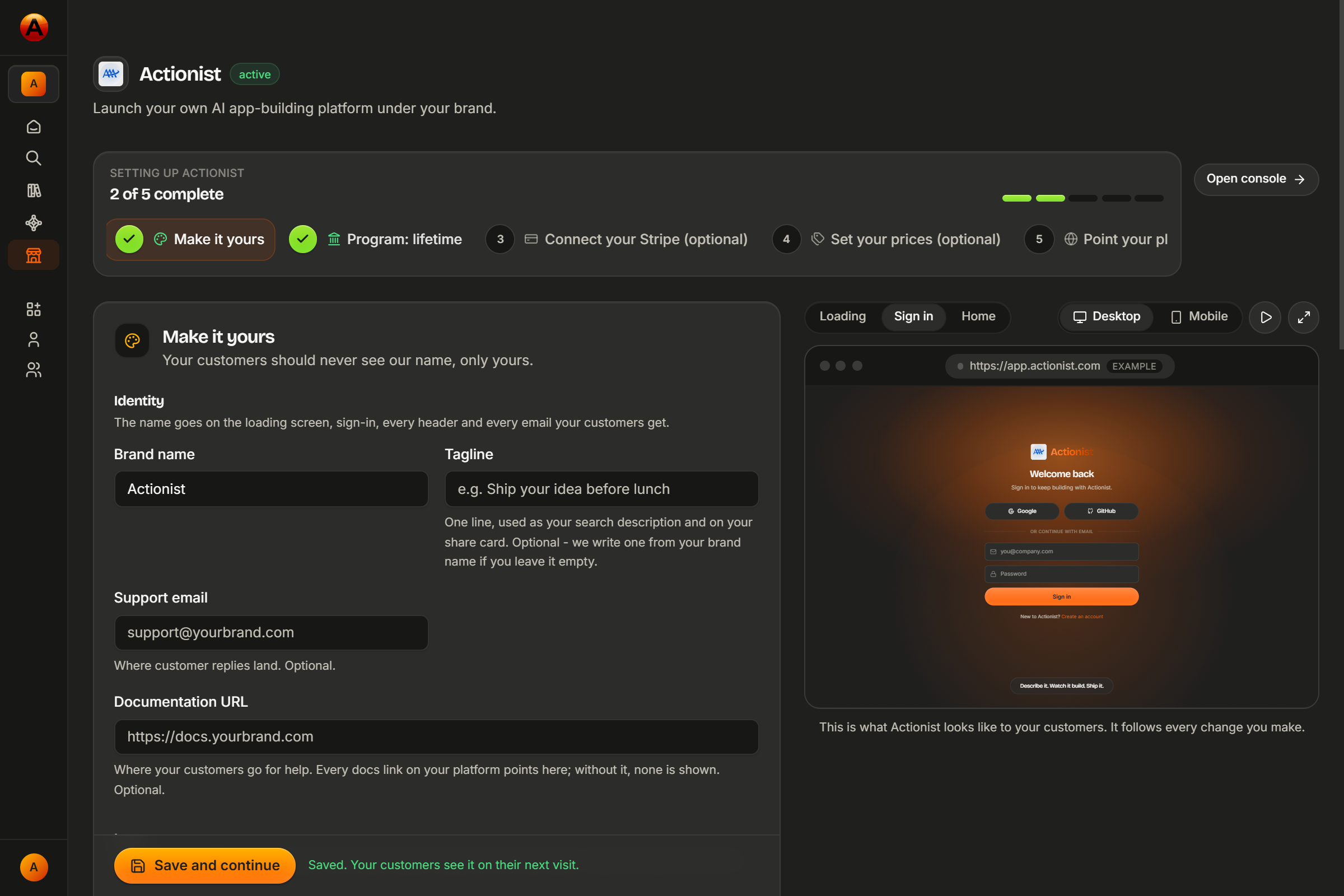 Partner console overview