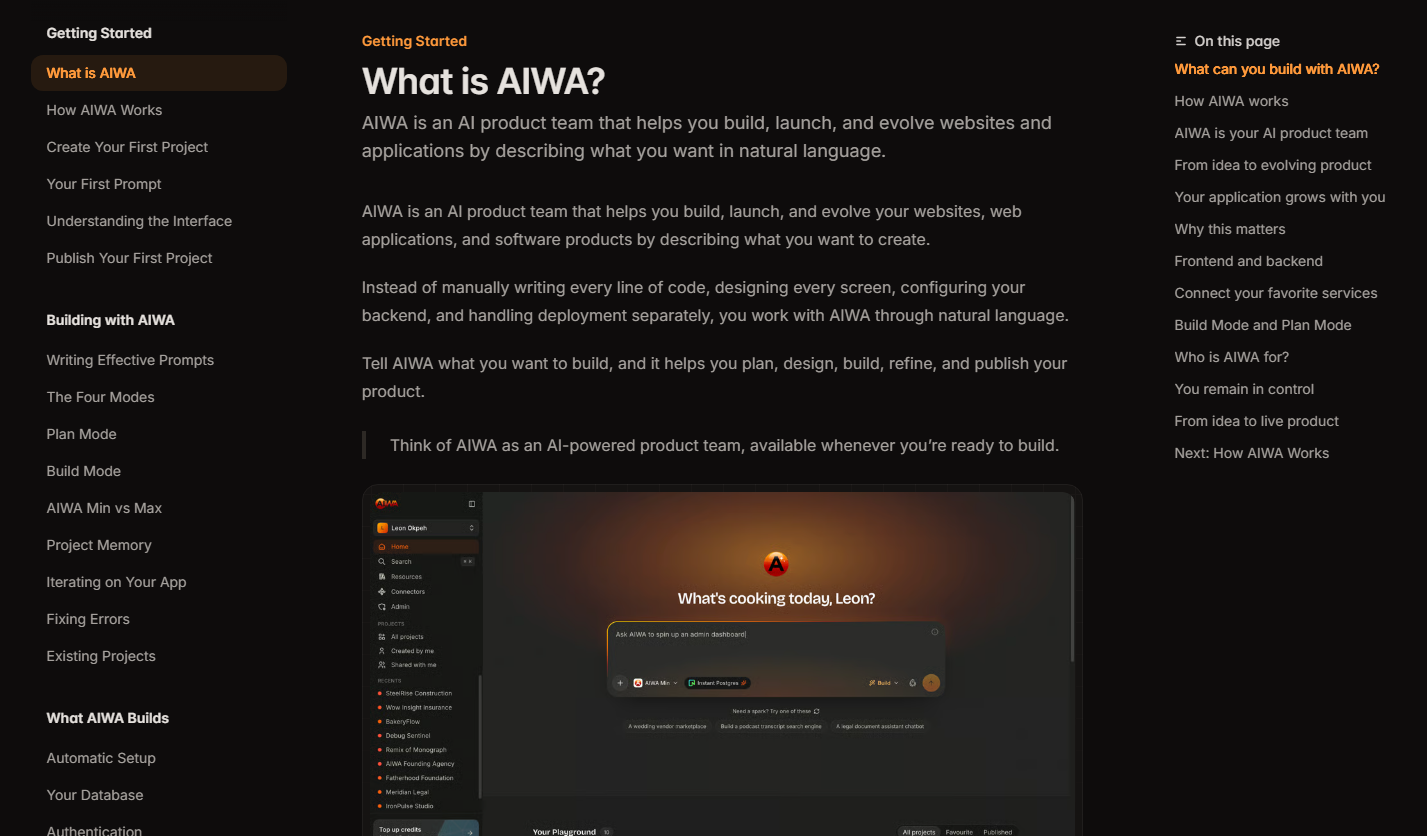 A partner's own documentation site